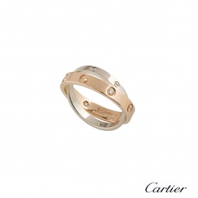 Cartier White & Rose Gold Love Ring B4094354